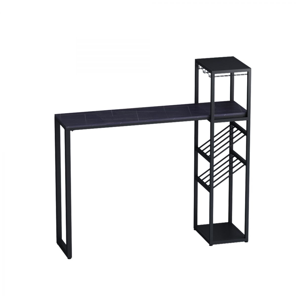 Modern Rectangle Bistro Bar Height Cocktail Table Marble Sled Indoor Bar Table