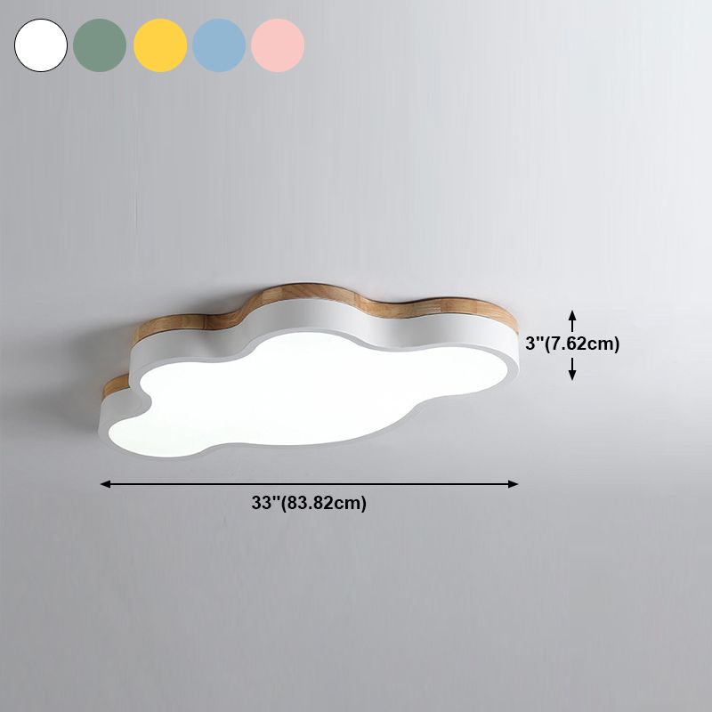 Nordic Simple Flush Ceiling Light Colorful Cloud LED Flush Mount Lighting for Bedroom