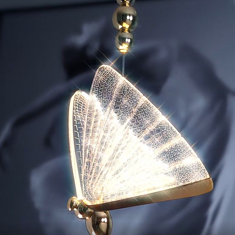 8.6 "brede acryl vlinder hangend licht leuntstijl eenvoud verlichtingsarmatuur voor coffeeshop restaurant