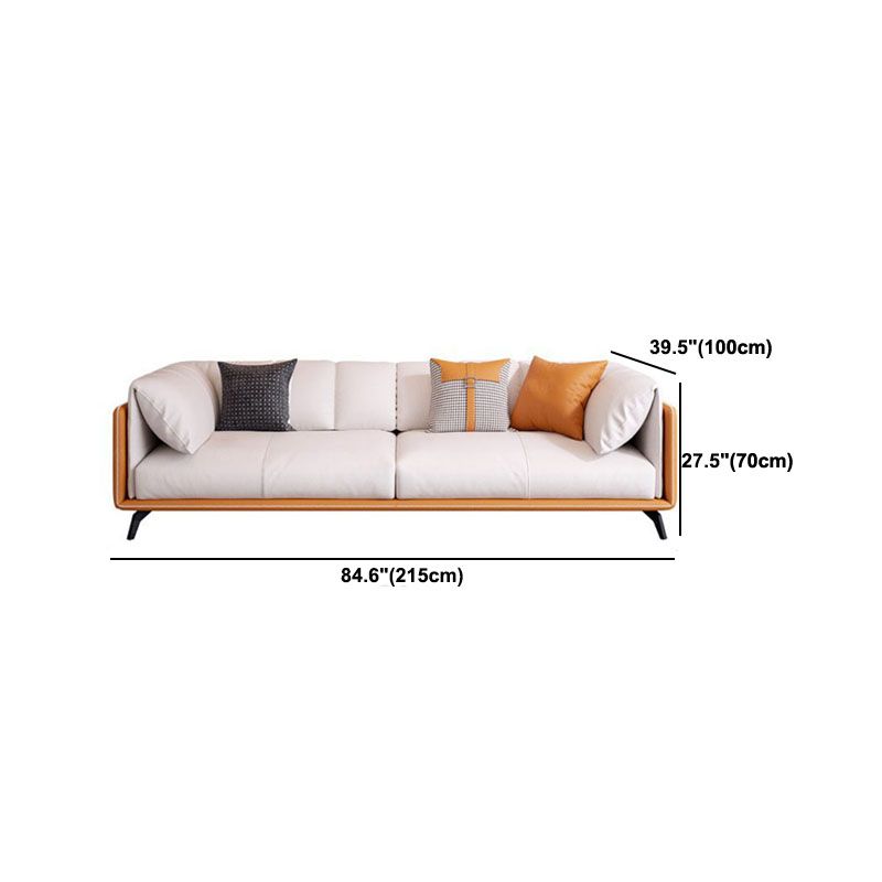 Contemporary Tuxedo Arm Sofa Stain Resistant Faux Leather Sofa