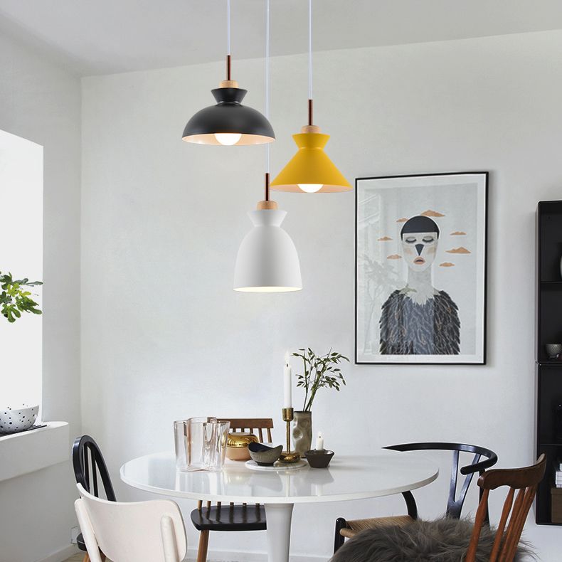 Shaded Dinning Room Ceiling Pendant Lamp Metal Nordic Style Pendant Light Fixture
