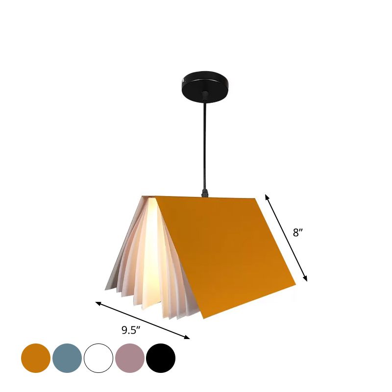 Libro Libro a sospensione Light Nordic Plastic 1-Bulb Lampada sospesa in bianco/nero/giallo