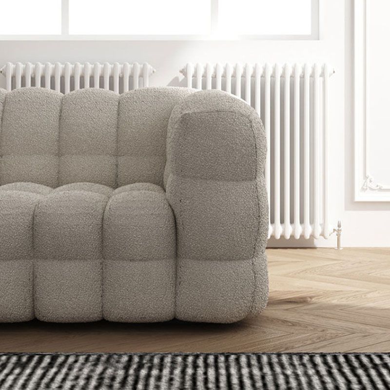 Solid Color Sofa Stationary Modern Square Arm Sofa for Living Room