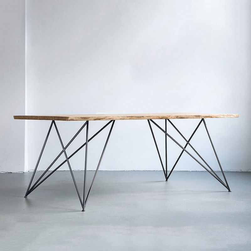 Traditional Luxury Rectangle Dining Room Table Solid Wood Table with 4 Legs