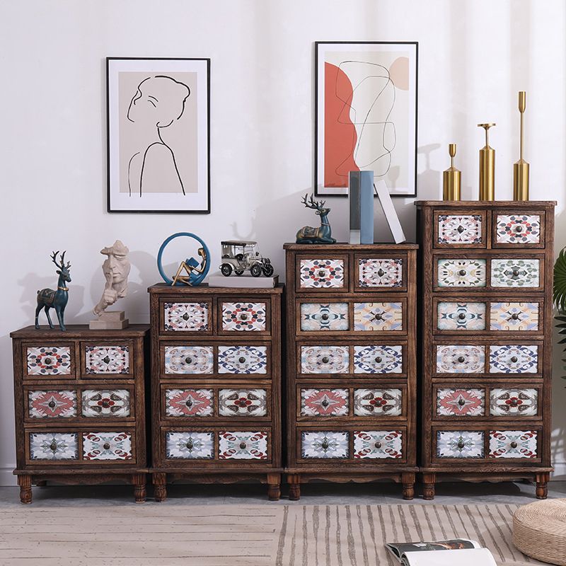 Traditional Style Solid Wood Storage Chest Vertical Dresser with Drawers