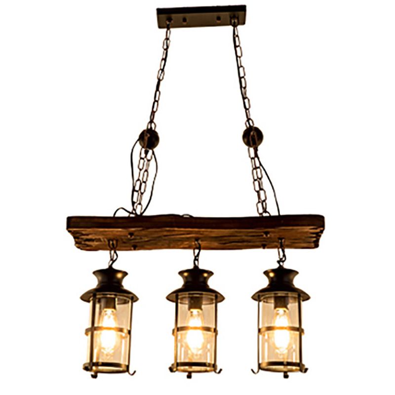 Legno 3 luci appese a luci di biliardo lanterna Luci a sospensione nautica per l'isola della cucina