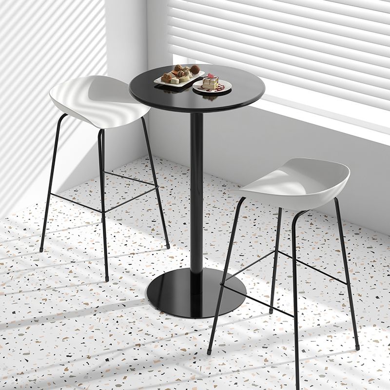Contemporary Living Room Plastic low Back Bar Stool with Footrest