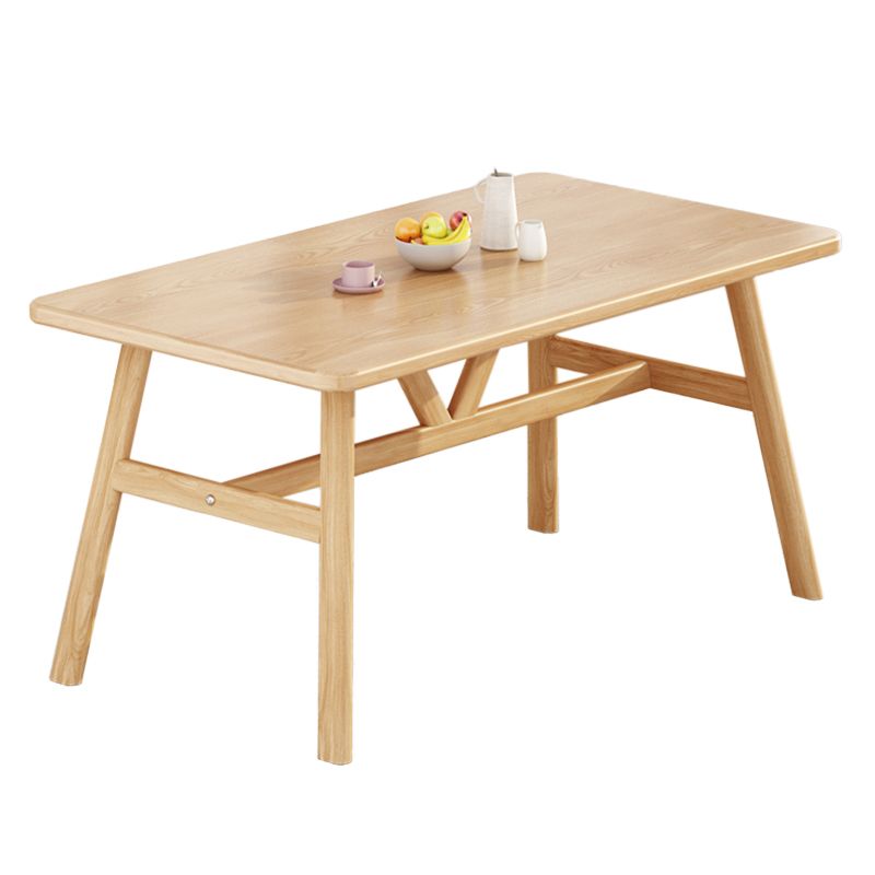 Rectangle Dining Table Trestle Base Dining Table in Walnut and Natural