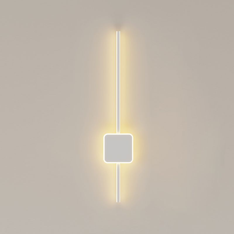 Metal Geometric Shape Wall Light Modern Style 1-Light Wall Mounted Light Fixture in White