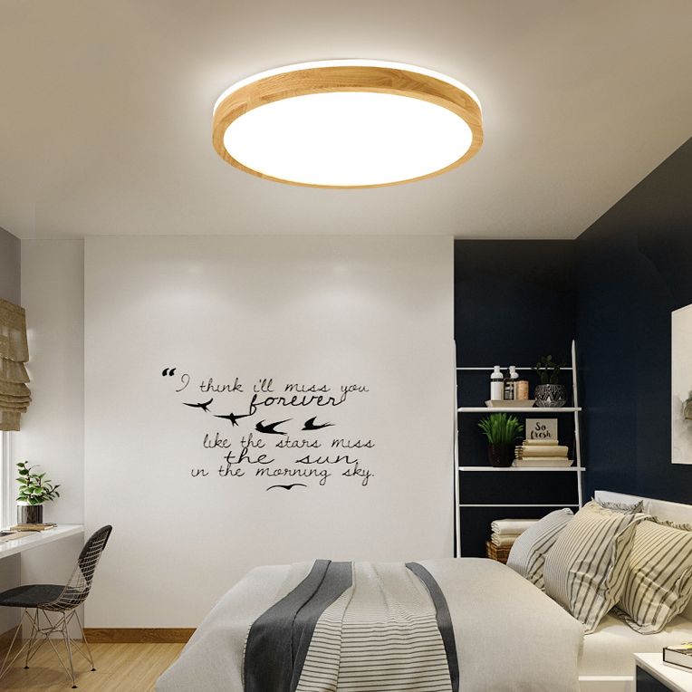 1 Light Wood Flush Massimale Light Fixtures Modern Bedroom Flush Mount Massimale Light Fixtures