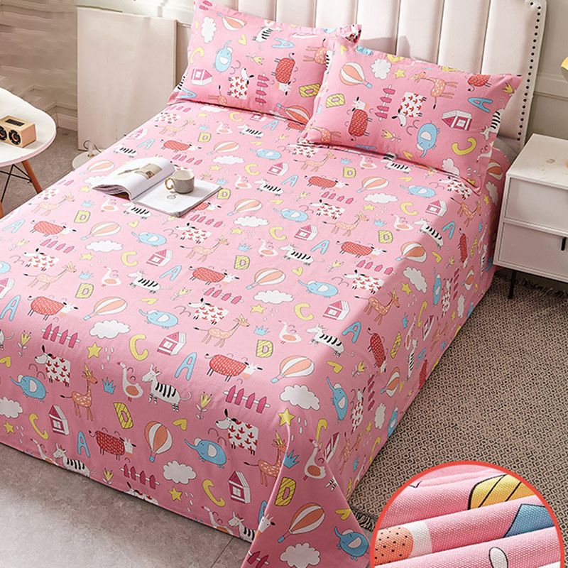 Long Staple Cotton Percale Sheet Set Animal Print and Floral Bed Sheet