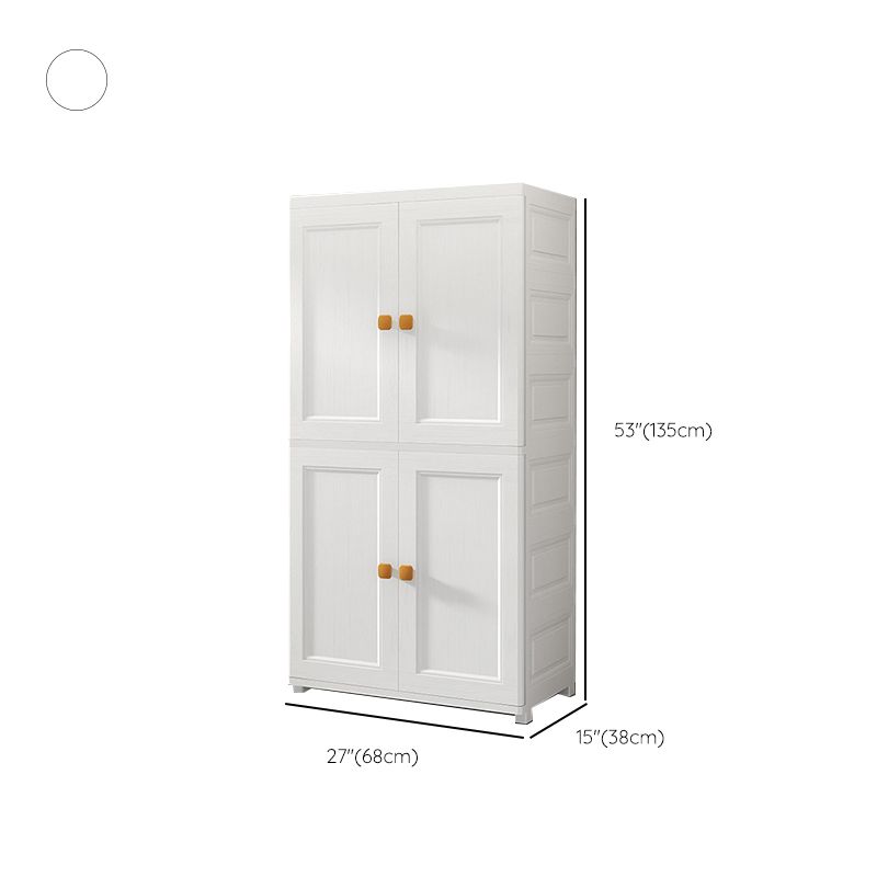 Bedroom Plastic Cabinet with Hinged Doors Matte Finish Modern Storage Cabinet