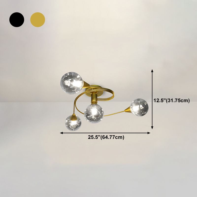 Luminaire semi-encastré en forme de verre, luminaire de plafond de style moderne