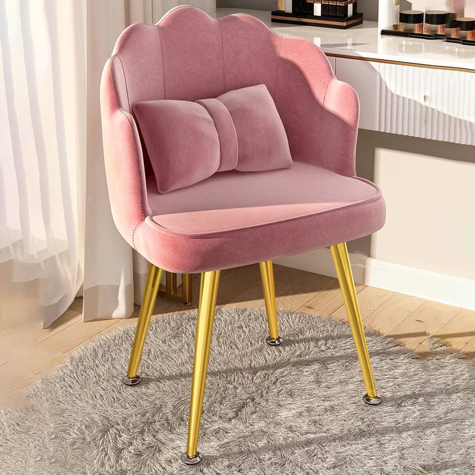 Modern Dining Side Chair with Metal Legs Solid Back Armchair for Home Use