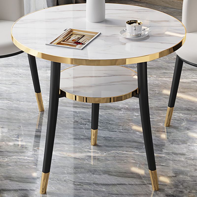 Modern Stone Storable Dining Table Metal Base for Dining Room