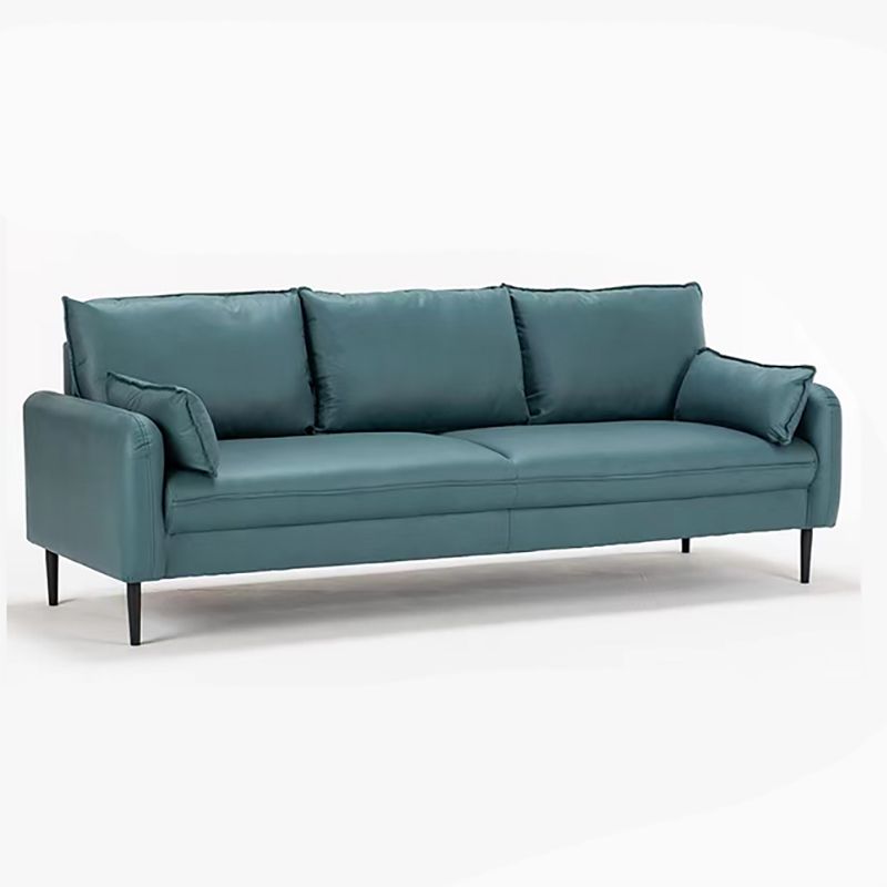Cushions Square Arm Sofa 3-Seater Faux Leather Stain Resistant Loveseat