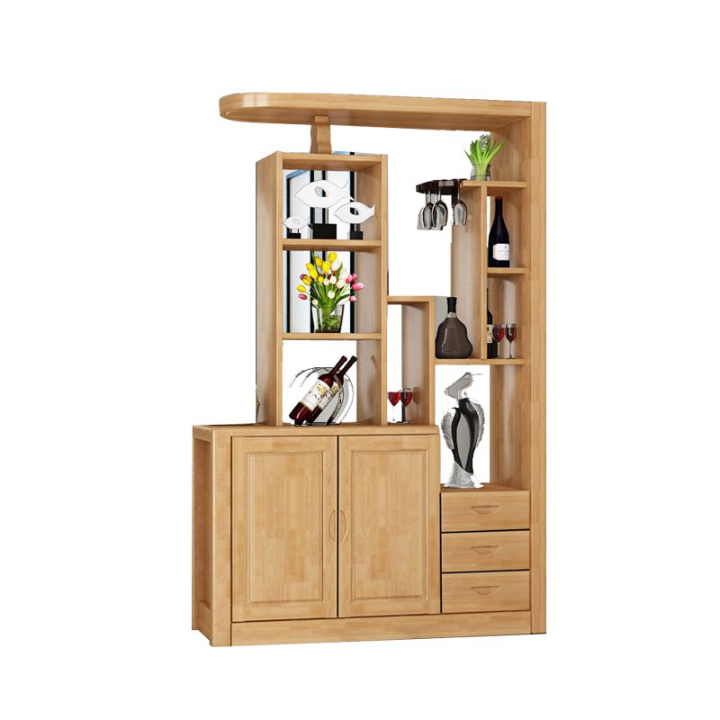 Contemporary Solid Wood 3-drawer Accent Cabinet with Door and Shelves