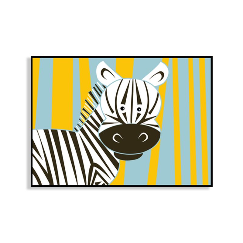 Décoration murale animale, impression sur toile de dessin animé de couleur pastel pour chambre de bébé, plusieurs tailles