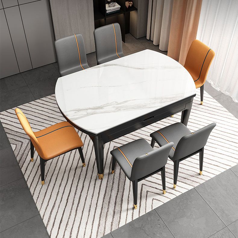 Sintered Stone Extendable Round Table for Restaurant Modern Dining Table with 4 Legs