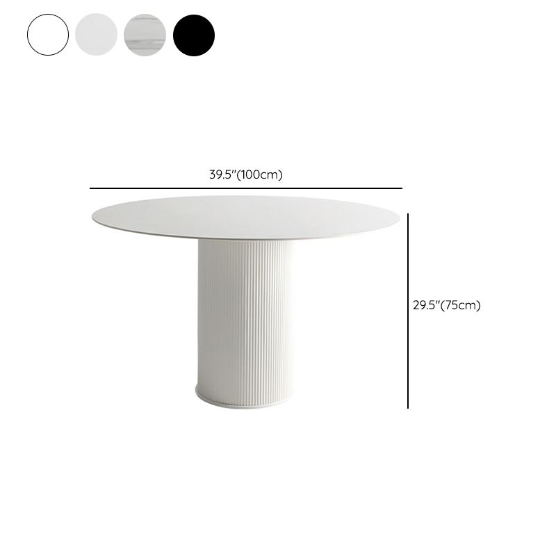 Modern Round Dining Table for 2 Persons Wooden Pedestal Base