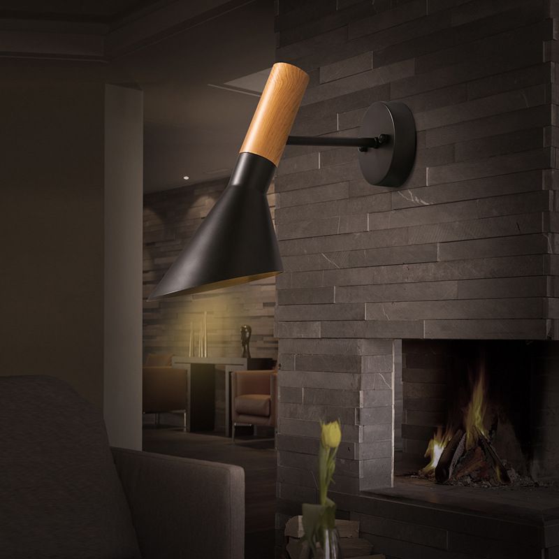 Industrial Style Hourglass Shape Wall Sconce Metal 1 Sconce Light in White/Black