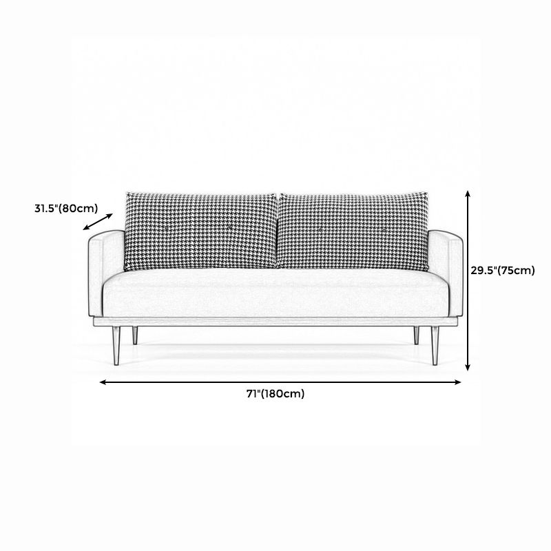 Square Arm Sofa Sofa 31.5" D x 29.53" H Faux Leather/Linen Sofa