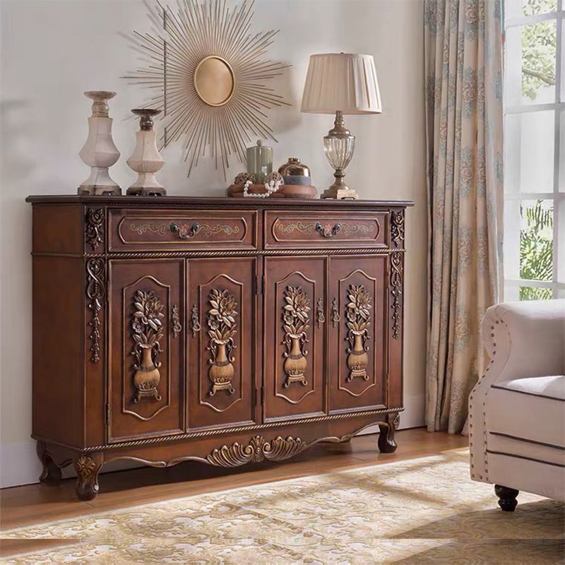 Distressed Wood Industrial Storage Cabinet, Solid Wood Rectangle Cabinet