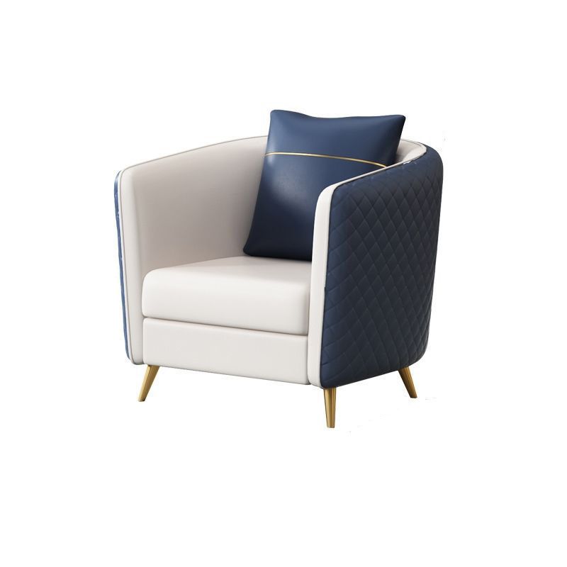 33.46" Wide Faux Leather Sofa Contemporary Standard Tuxedo Arm Sofa