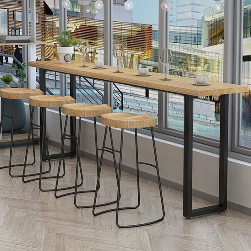 Industrial Style Rectangle Bar Table Solid Wood Bar Dining Table for Dining Room