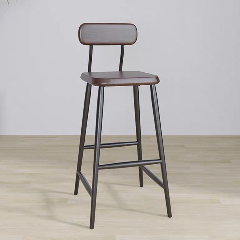 Modern Low Back Bar Stool Armless Metal Legs Bar Stool with Footrest