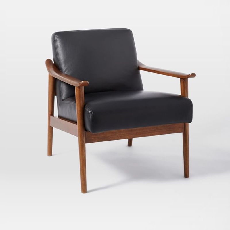 28.74" Wide Arm Chair Solid Wood Frame Armchair with Basic Four Leg