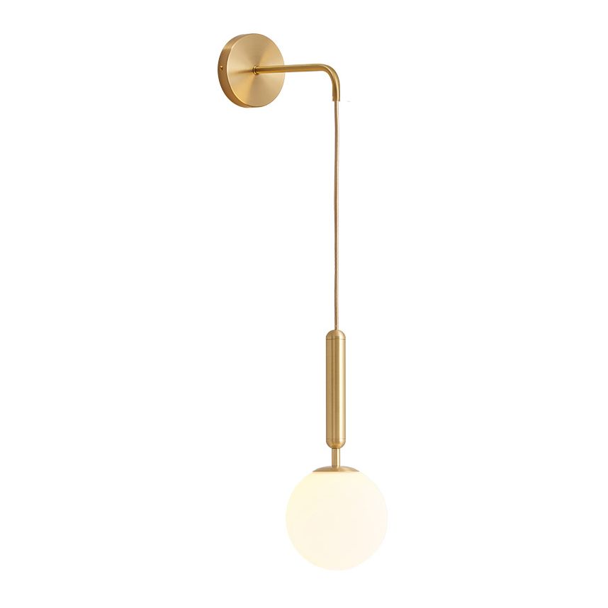 Simplicity Wall Hanging Lamp 1 Head Glass Spherical Bedside Wall Reading Light