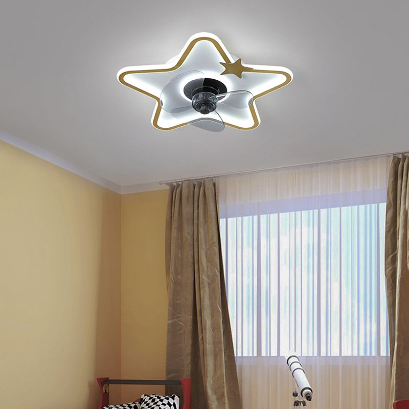 Ventilateur de plafond de style moderne Light LED MONT PLADIER LED AVEC OBRIQUE D'ACRYLIQUE POUR CHAMBRE