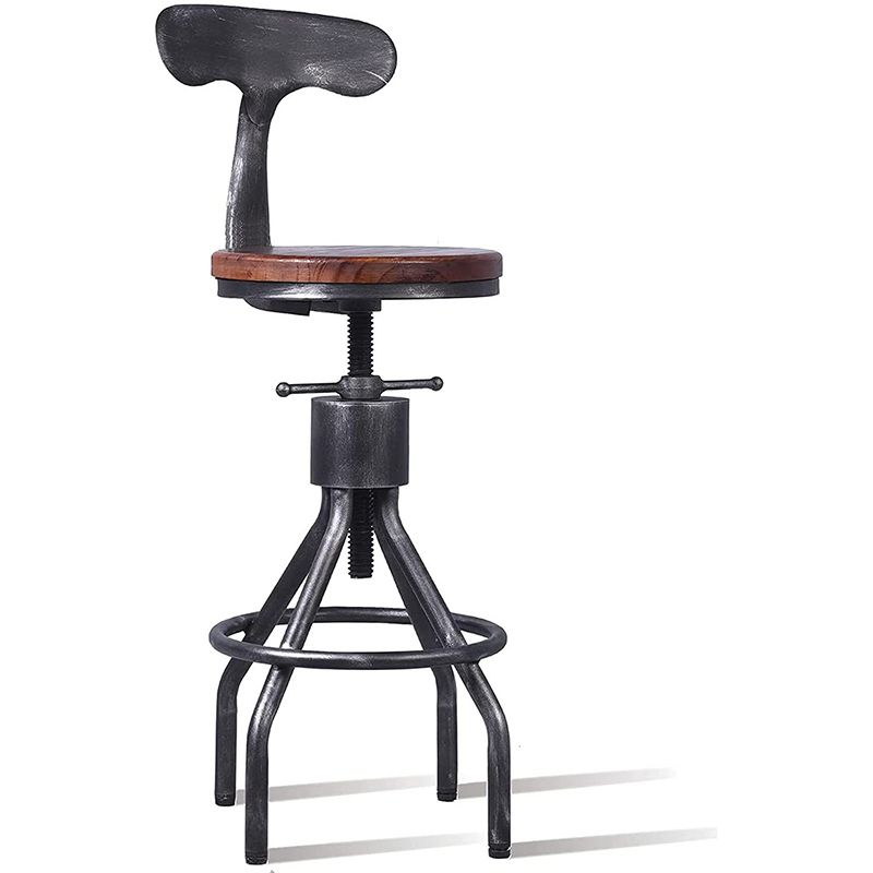 Industrial Metal Counter Height Stools Adjustable Bar Stool for Indoor