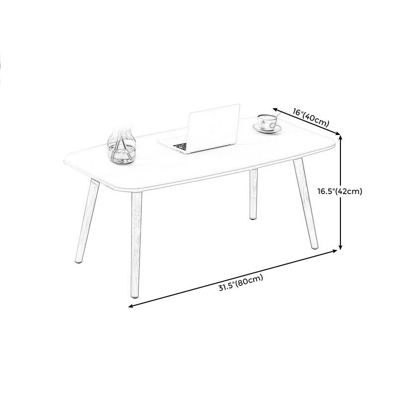 4 Legs Base Design Wood Color Solid Wood White/wood-based Panel Top Coffee Table