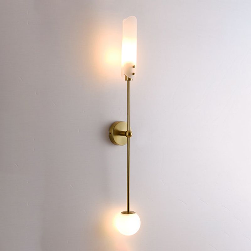 Industrial Glass Globe Wall Light Polish Finish Lighting for Dining Room