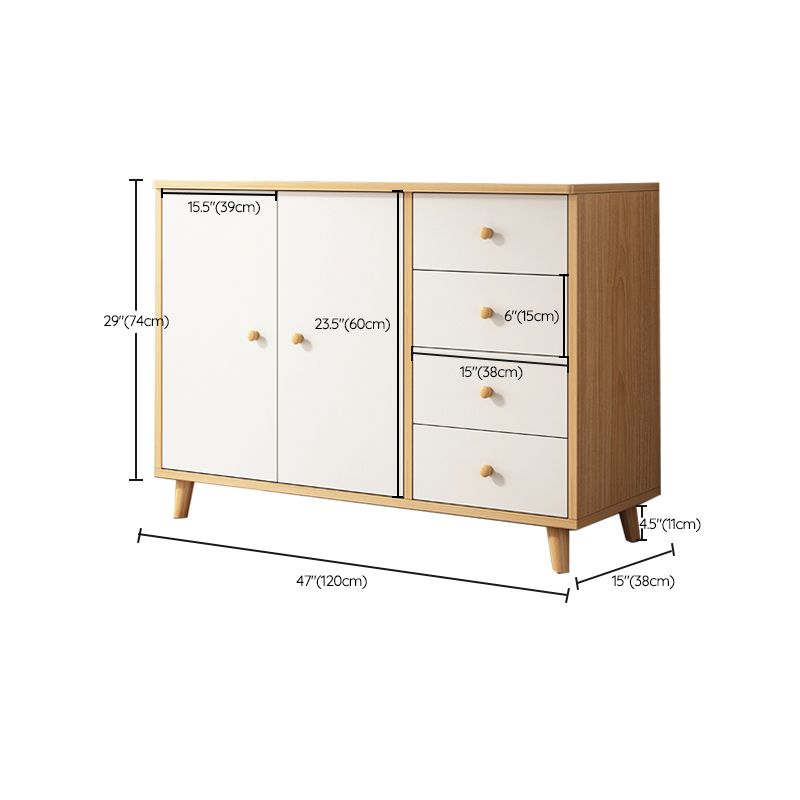 Contemporary Rectangle Storage Cabinet with Drawer Wooden Accent Cabinet