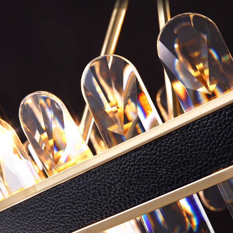 Éclairage de salle à manger moderne lustre circulaire suspendue suspendue cristal