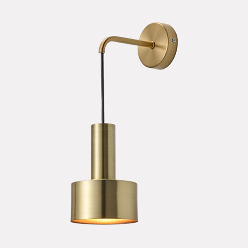 Lámpara montada en la pared de tambor lámpara de montaje de pared de metal posmoderna para sala de estar