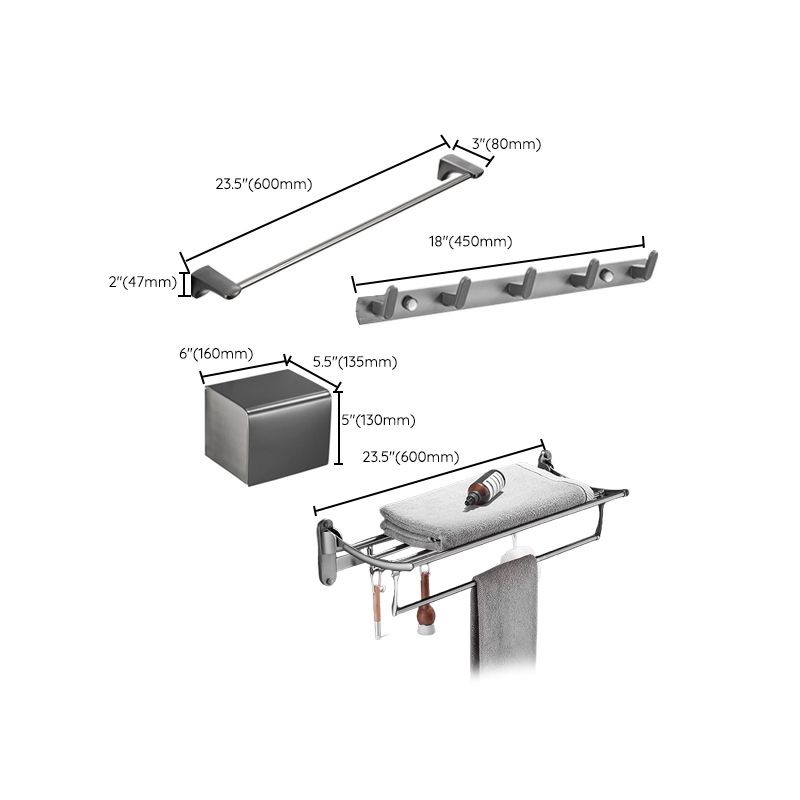 Modern Bathroom Accessories Hardware Set Grey Bathroom Accessory Kit