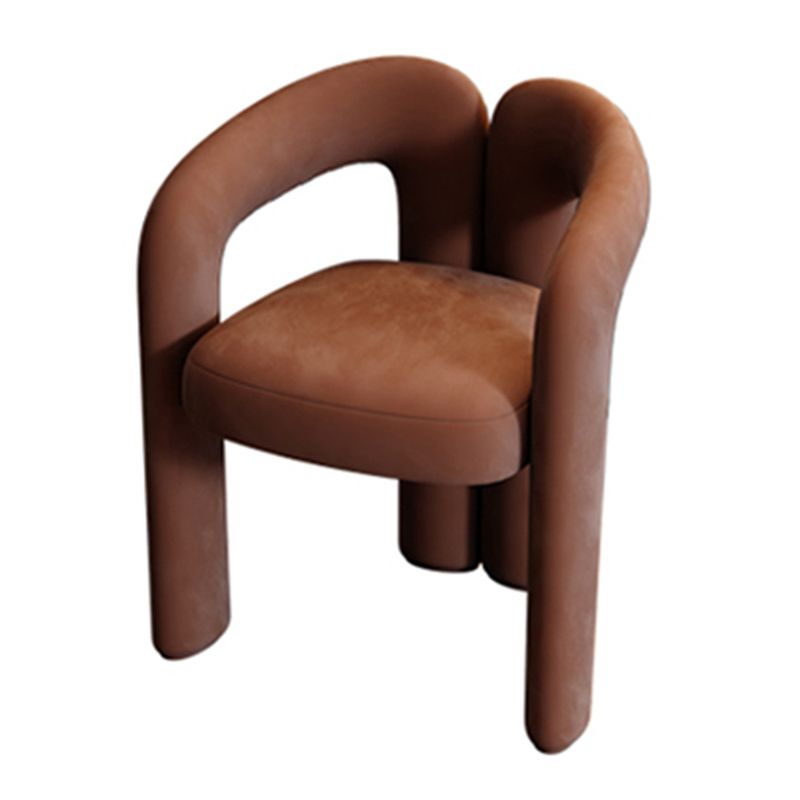 Modern Style Upholstered Dining Armchair Open Back Dining Arm Chair