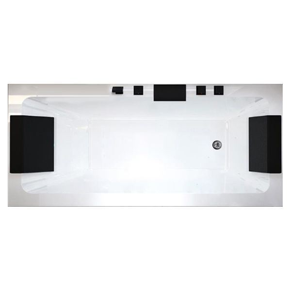Acrylic Rectangular Bath Soaking Bathtub in White , 22.03" Tall