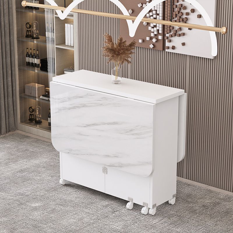 Modern Style Dining Table Rectangle Drop-Leaf Dining Table for Home Use