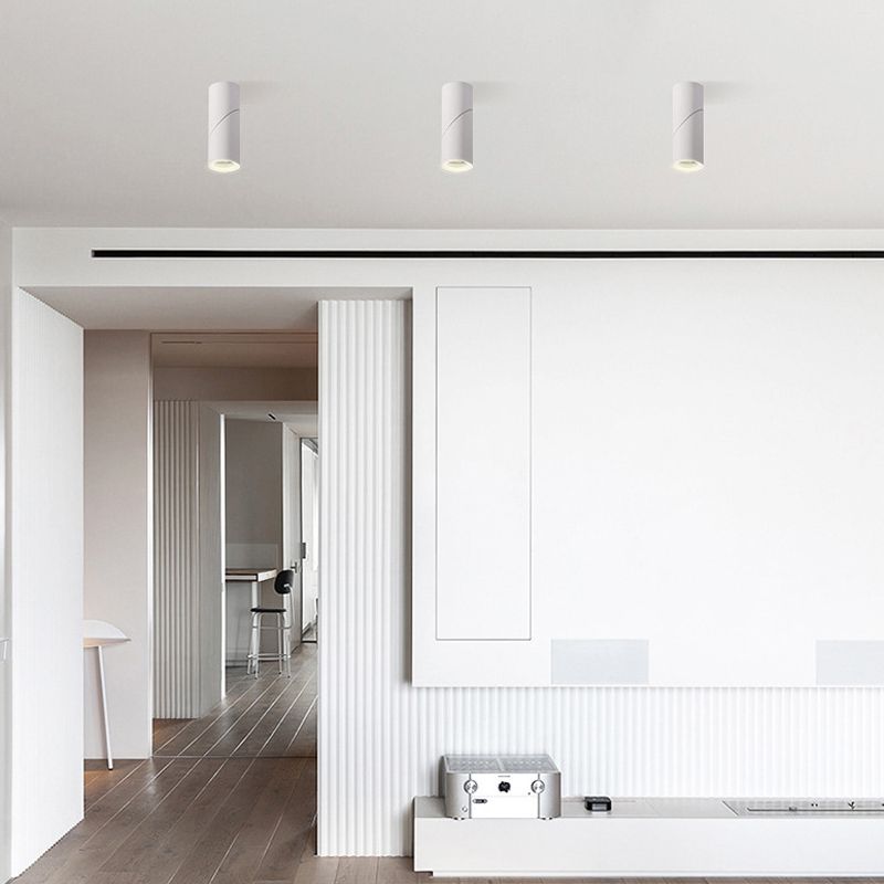 Modern Concise LED Ceiling Lamp Aluminium 1 Light Flush Mount for Clothing Store