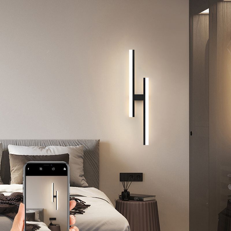 Lámpara de lámpara de montaje de pared lineal moderna lineal lámpara de pared de 1 luces para dormitorio