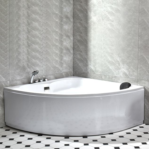 Modern Corner Soaking Bathtub Antique Finish Back to Wall Bath Tub