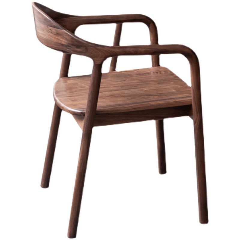 Solid Wood Dining Arm Chair Open Back Dining Arm Chair for Dining Room