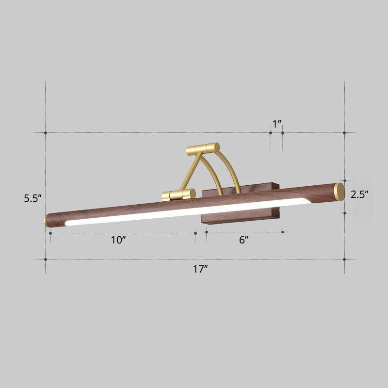 Minimalist Tube Shaped Vanity Light Fixture Acrylic LED Wall Mount Lamp with 3-Joint Swing Arm