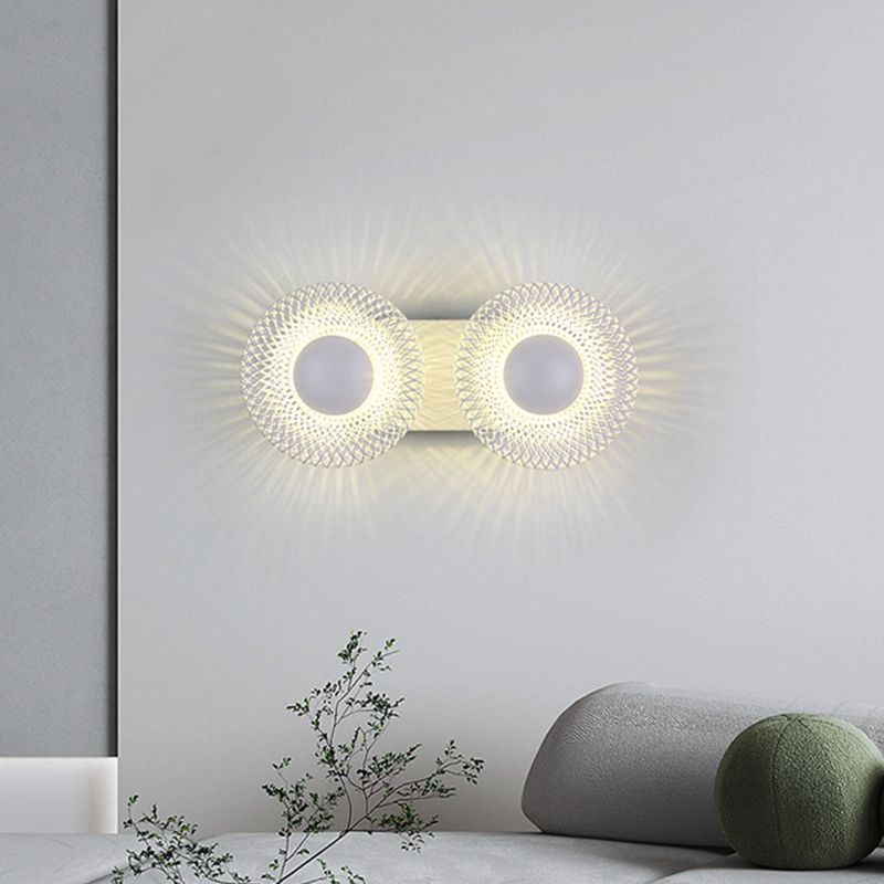 Contemporary Wall Sconce Circular Metal Wall Light for Bedroom