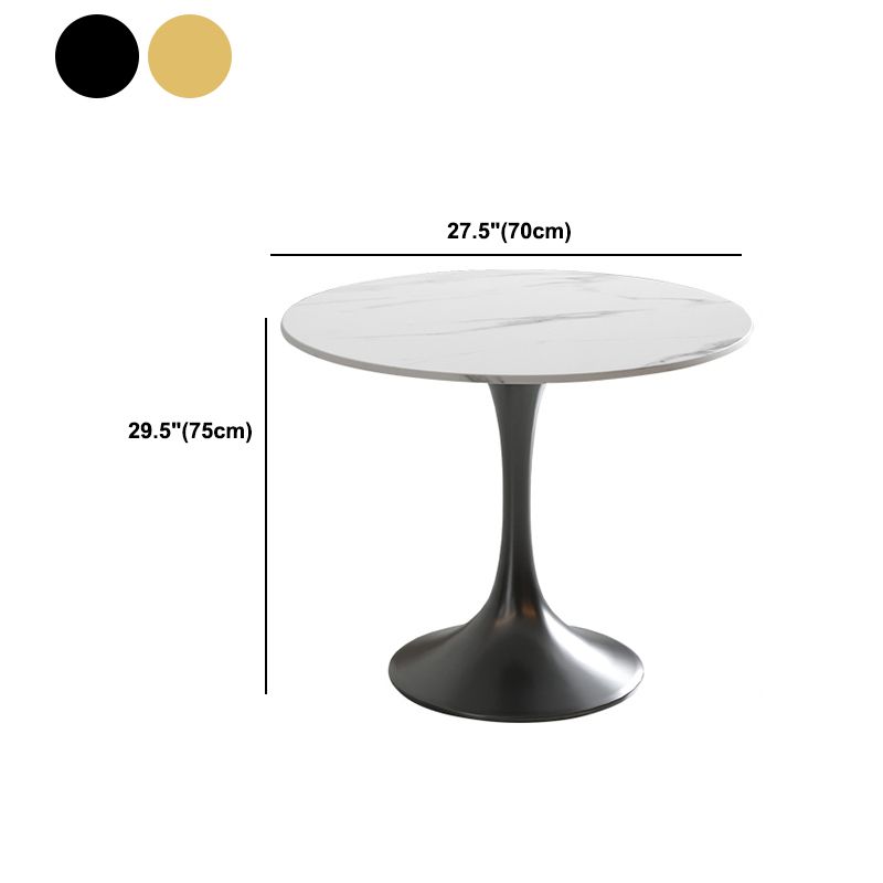 Traditional Luxury Dining Table Sintered Stone Round Table for Dining Room